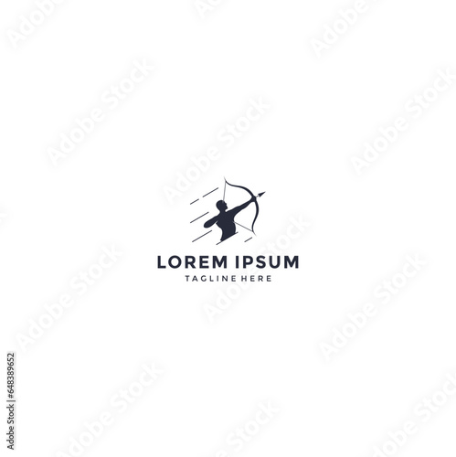 Archery Logo Design concept, Abstract logo template Archer