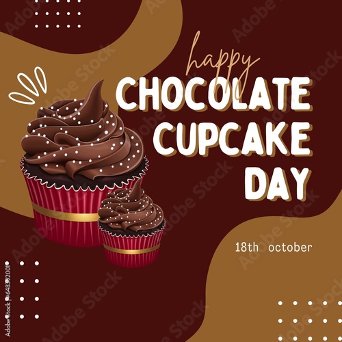 Premium Vector   Happy Chocolate Cupcake Day