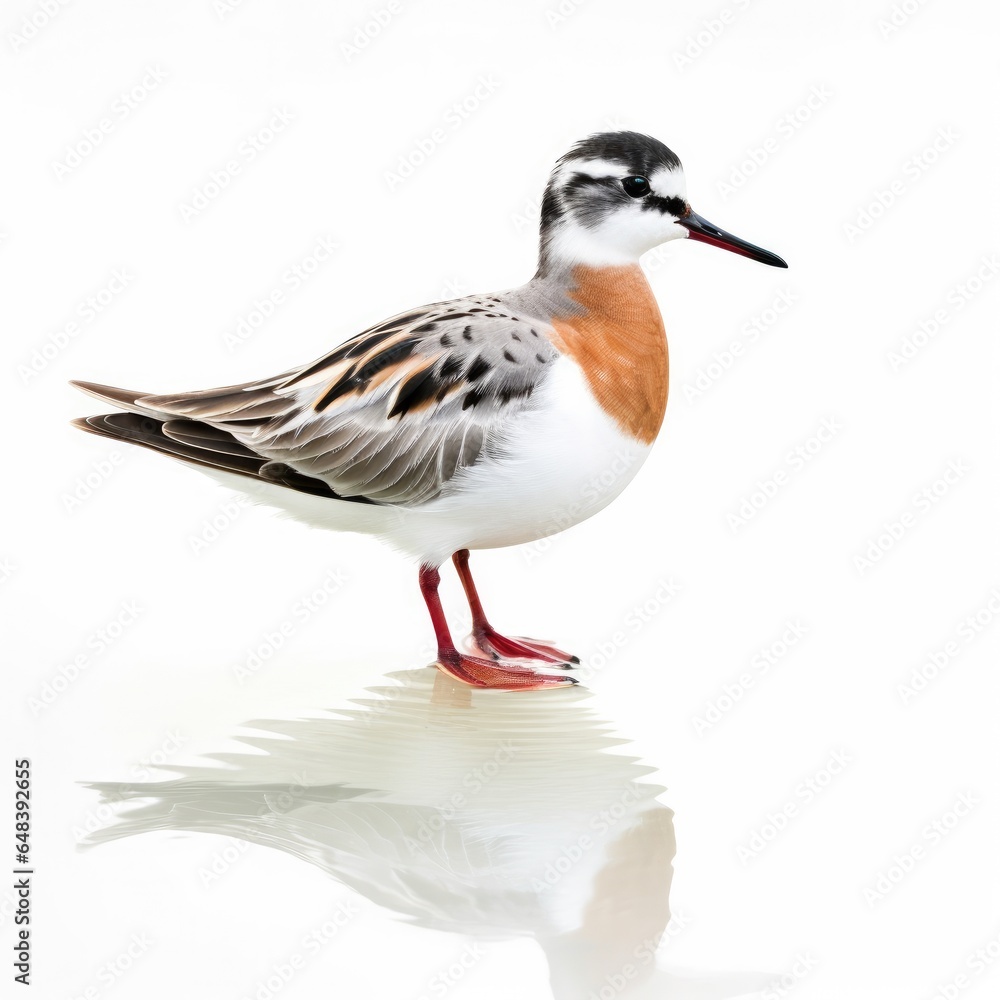Red-necked phalarope bird isolated on white background. Red-necked phalarope bird isolated on white background.
