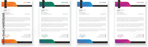 Modern & Creative Corporate Business style letterhead design bundle for your corporate project. Clean and professional corporate company business letterhead template design with color variation bundle