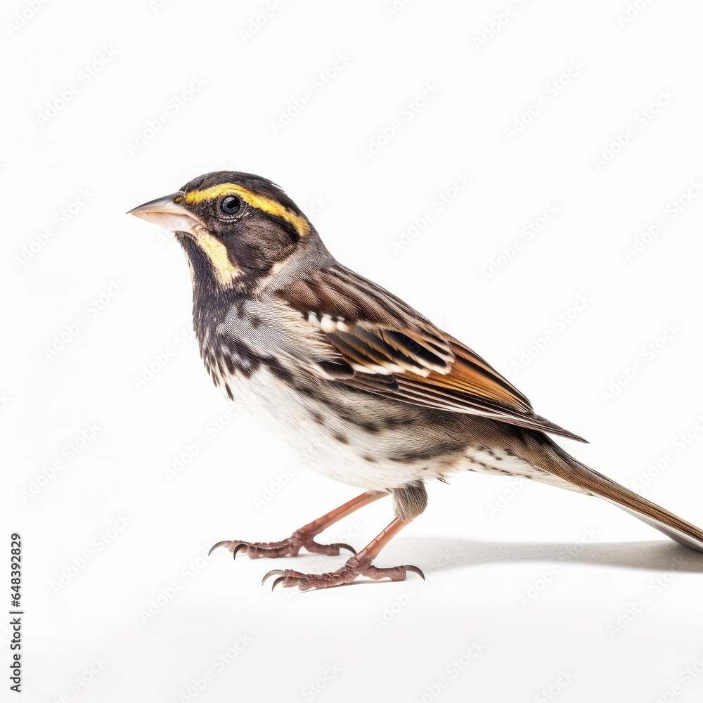 Seaside sparrow bird isolated on white background. Seaside sparrow bird isolated on white background.