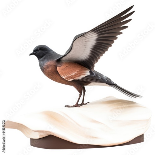 Wedge-rumped storm-petrel bird isolated on white background.