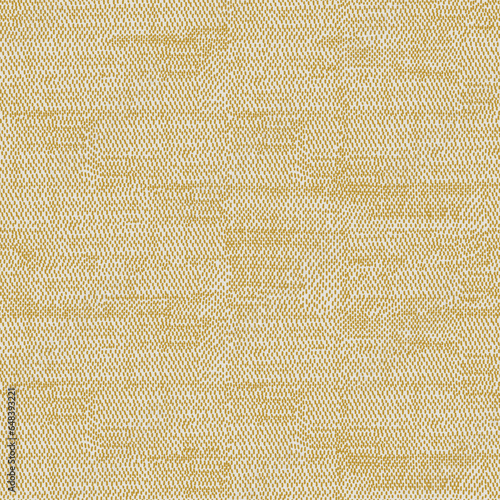 Yellow doodle stripes endless pattern. Simple tonal stroke design with rustic primitive sackcloth look. Abstract hand drawn linen texture. Neutral mustard design with autumn vibes.