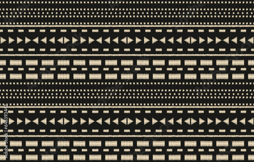 Ethnic abstract ikat art. Aztec ornament print. geometric ethnic pattern seamless  color oriental.  Design for background ,curtain, carpet, wallpaper, clothing, wrapping, Batik, vector illustration.