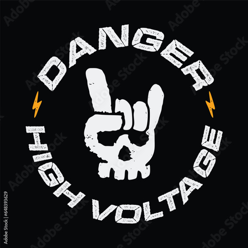 vector metal skull typography design for t shirt