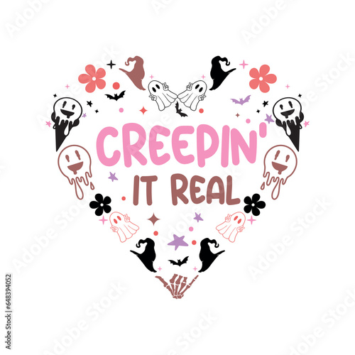 Heart Halloween SVG, Creepin' it real photo