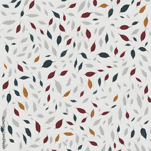 Generative KI bunte Blätter auf weißem Hintergrund