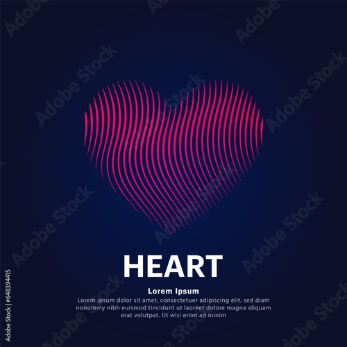 simple logo heart Illustration in a linear style. Abstract line art Love heart Logotype concept icon. heart symbol Vector illustration suitable for organization, company, or community. EPS 10