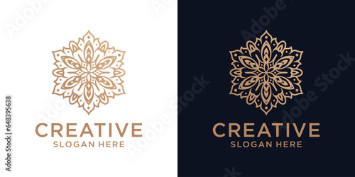 Floral ornament logo design abstract