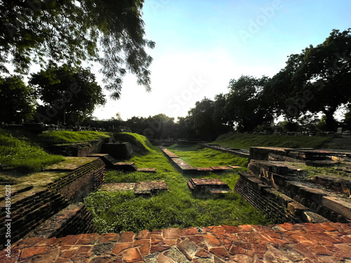 sarnath archaeological ruins || buddha archaeological ruins in india || sarnath varanasi  photo