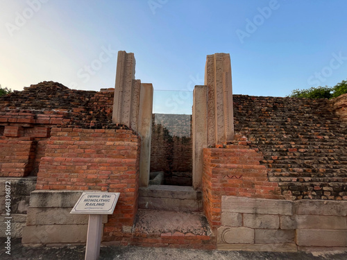 sarnath archaeological ruins || buddha archaeological ruins in india || sarnath varanasi  photo