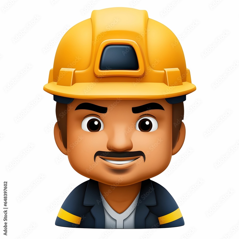 emoji of a construction worker Generative AI emoji of a construction worker Generative AI