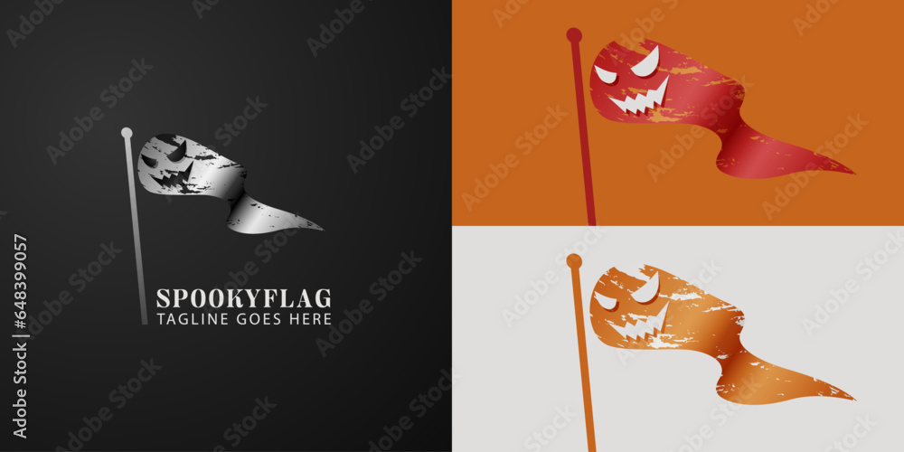 Spooky flag logo vector
