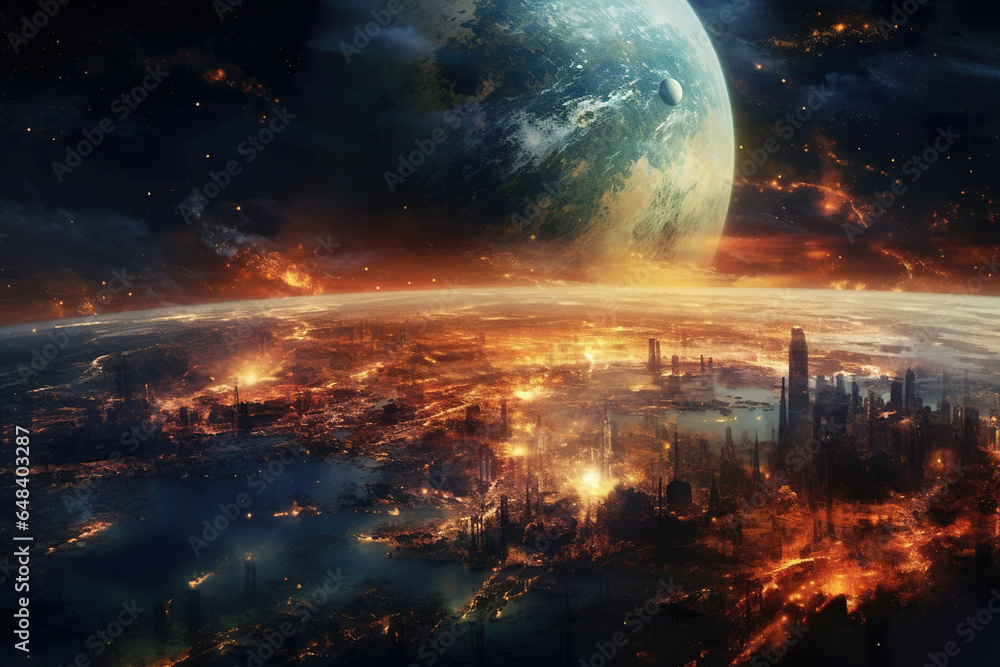 AI generated illustrations of science fiction in space AI generated illustrations of science fiction in space