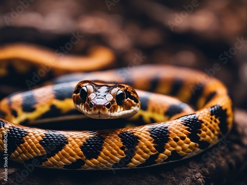 Image of a snake on nature background. Reptile. Animal.