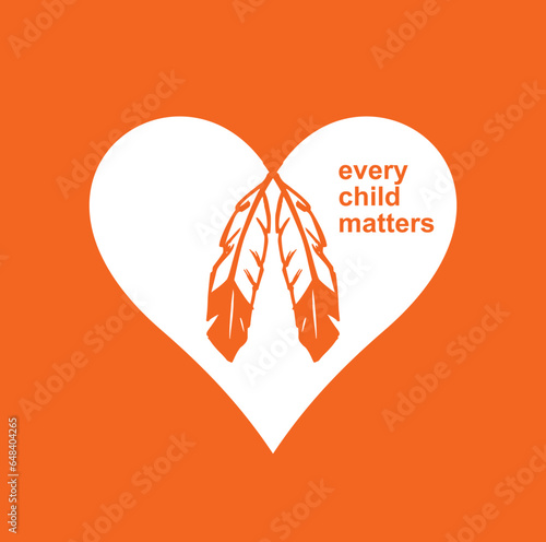 Every Child Matters. National Day for Truth and Reconciliation. Orange T-Shirt Day. 30th September. Vector Illustration.