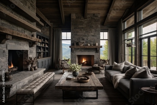 modern rustic living room 