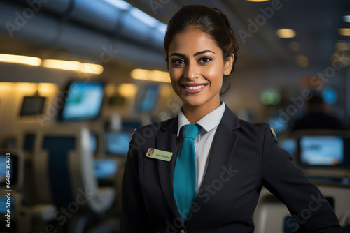 Wallpaper Mural Young and confident air hostess smiling Torontodigital.ca