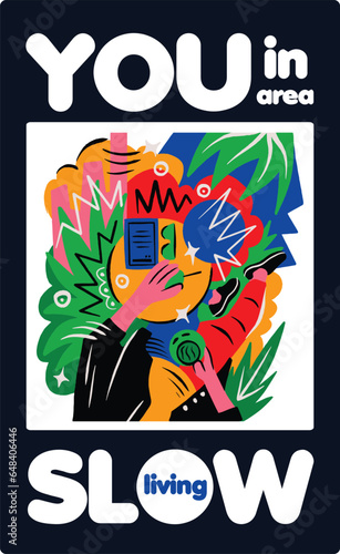 Neo primitive illustration style for print and art wall decoration