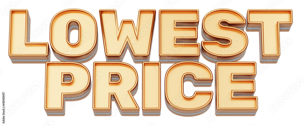 Golden 3d text. typography. 3D illustration. LOWEST PRICE. Golden 3d text. typography. 3D illustration. LOWEST PRICE.