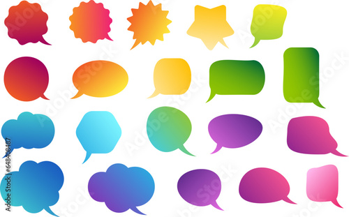 Speach bubbles decoration. Colorful design element. Vector set