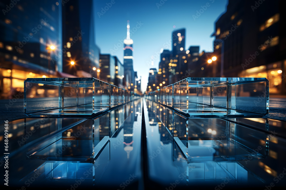 Naklejka premium modern city skyline at night