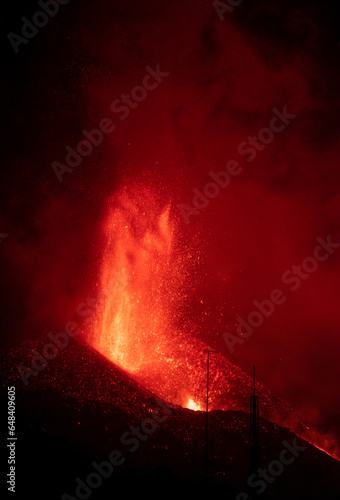 eruption of the volcano on the island of La Palma