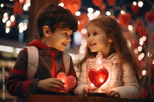kids enjoying valentine