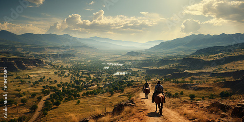 Wild west road. Travel to USA. Western cinematic concept. photo