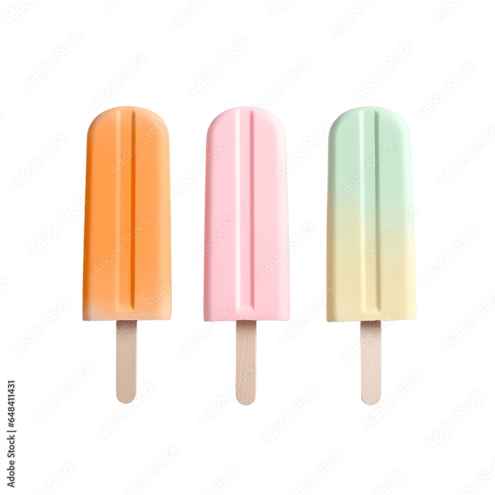 Colorful Popsicles Isolated on Transparent Background Colorful Popsicles Isolated on Transparent Background