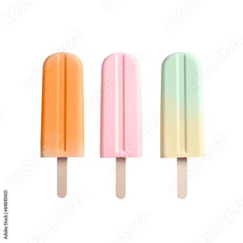 Colorful Popsicles Isolated on Transparent Background