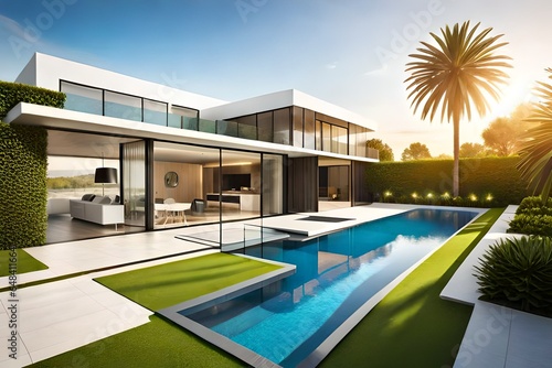 modern house with pool © usman