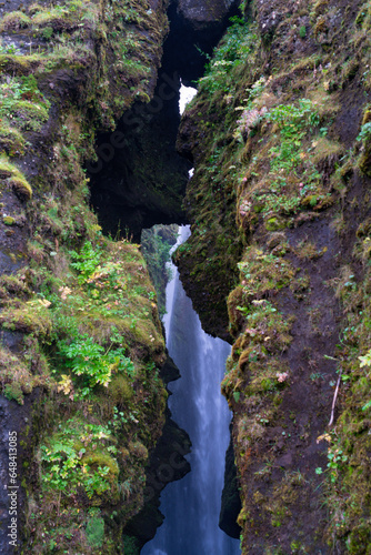 spectacular Glj  frafoss waterfall in Iceland