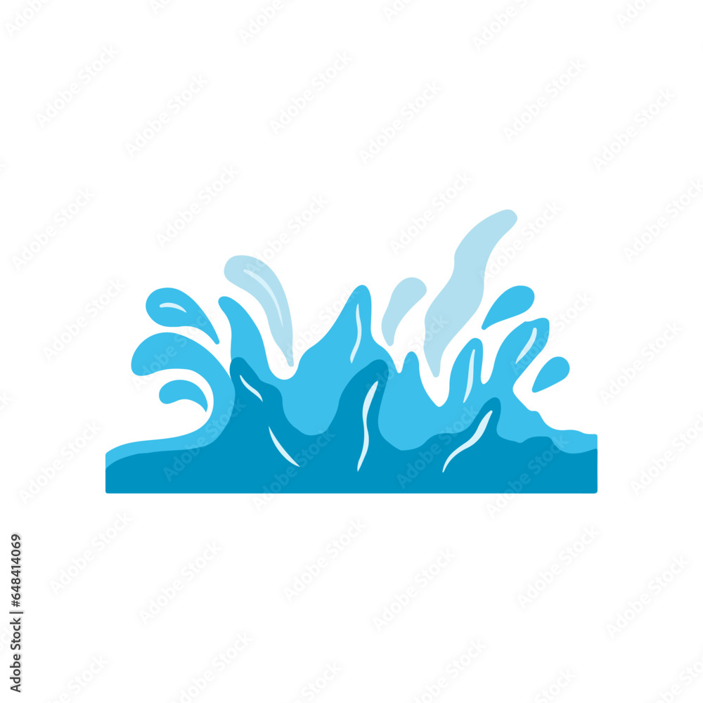 Dynamic Blue Waves Vector Illustration with Splashes. Dynamic Blue Waves Vector Illustration with Splashes.