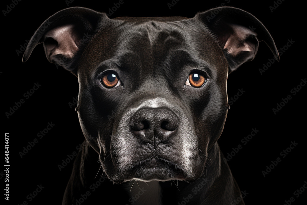 black and white portrait of American Staffordshire terrier dog, aesthetic look black and white portrait of American Staffordshire terrier dog, aesthetic look