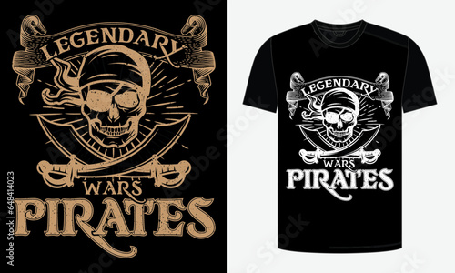 Free vector legendary Pirates t shirt design