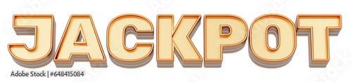 Golden 3d text. typography. 3D illustration. JACKPOT.