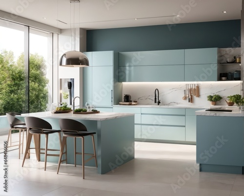 Modern Minimalist Kitchen On Fresh Color Theme