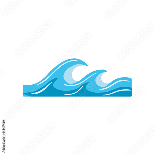 Vibrant Vector Illustration of Blue Water Waves and Splashes.