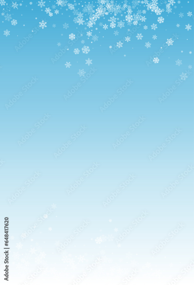 Gray Snowflake Vector Blue Background. Winter