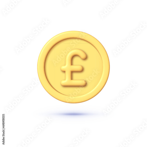 Pound 3d, great design for any purposes. Isolated vector illustration