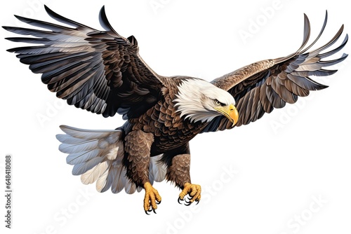 A majestic eagle soaring with wings outstretched created with Generative AI technology