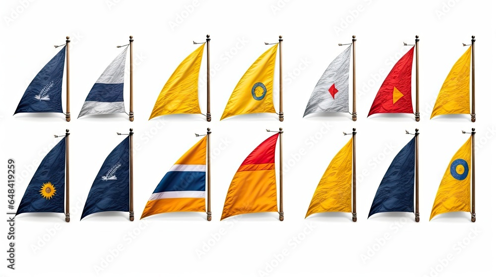 Nautical Flags on White background, HD - obrazy, fototapety, plakaty 
