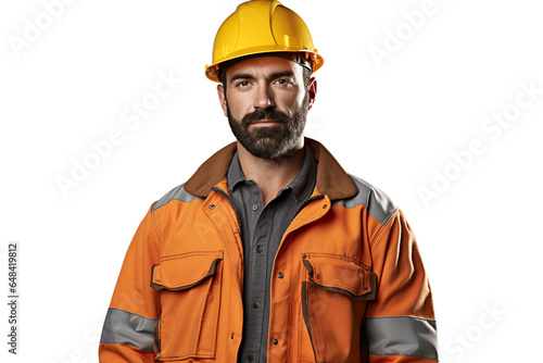 Male Field Worker in Construction Attire with Transparent Background.