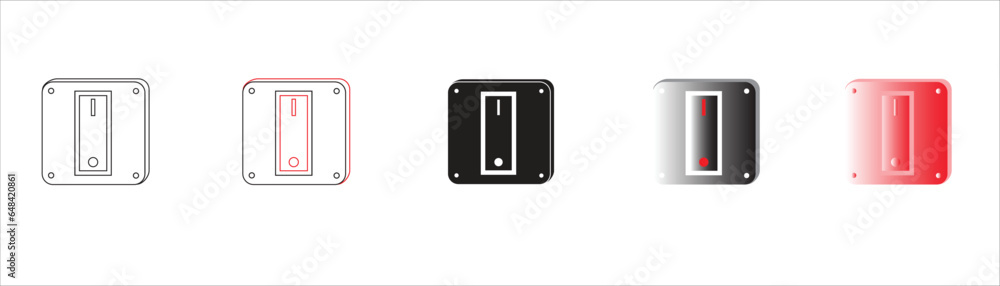 on off electricity switch icon with color options Stock Vector | Adobe ...