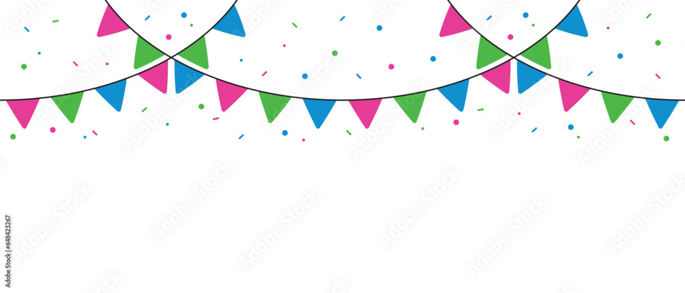 Pink, green, and blue colored party bunting, as the colors of the polysexual flag. LGBTQI concept. Flat design illustration. Pink, green, and blue colored party bunting, as the colors of the polysexual flag. LGBTQI concept. Flat design illustration.