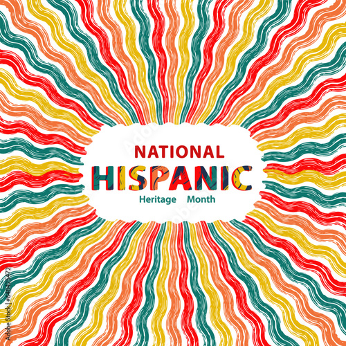 National Hispanic Heritage Month background with stripes