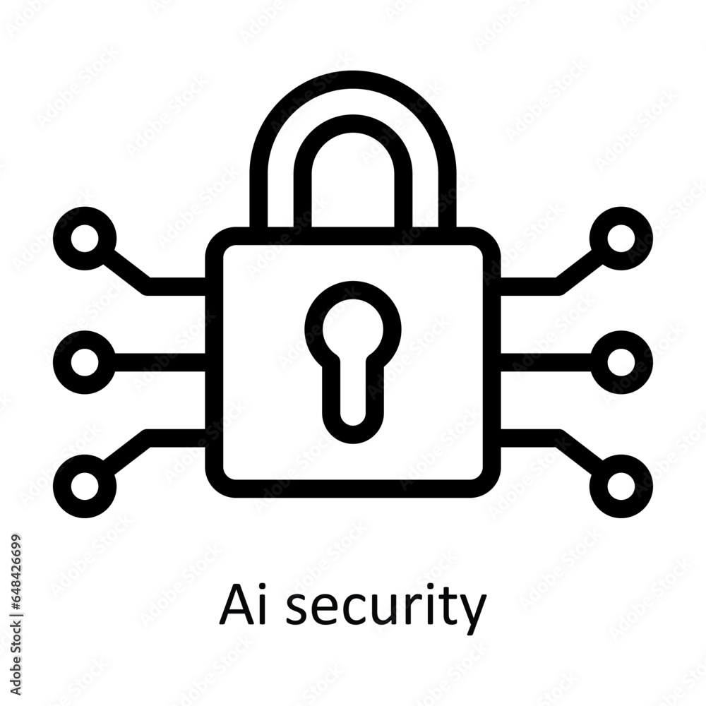 Ai Security vector outline Icon Design illustration. Artificial intelligence Symbol on White background EPS 10 File
Ai Security vector outline Icon Design illustration. Artificial intelligence Symbol on White background EPS 10 File
