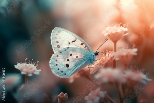 Beautiful butterfly in the garden. Summer background. 