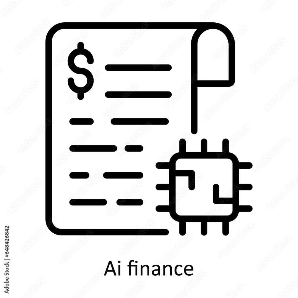 Ai Finance vector outline Icon Design illustration. Artificial intelligence Symbol on White background EPS 10 File
Ai Finance vector outline Icon Design illustration. Artificial intelligence Symbol on White background EPS 10 File